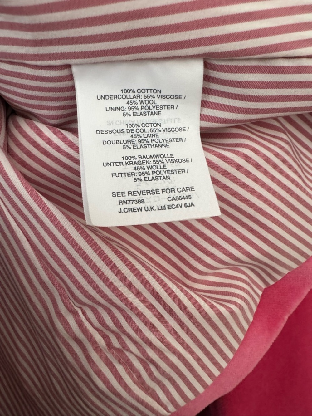 J.Crew Pink Cotton Velvet Blazer - Picture 4 of 5